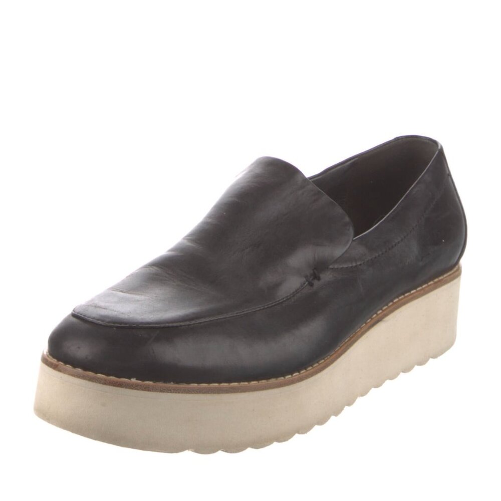 Vince black leather loafers